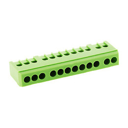 Bornier terre vert 12 modulaire pour 12 connexions
