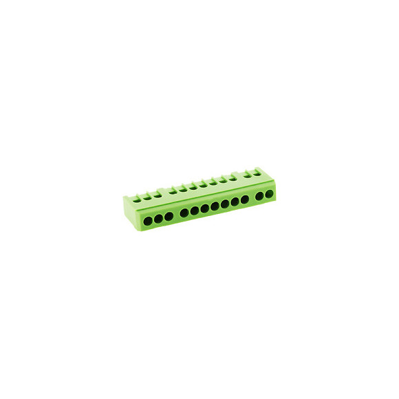 Bornier terre vert 12 modulaire pour 12 connexions