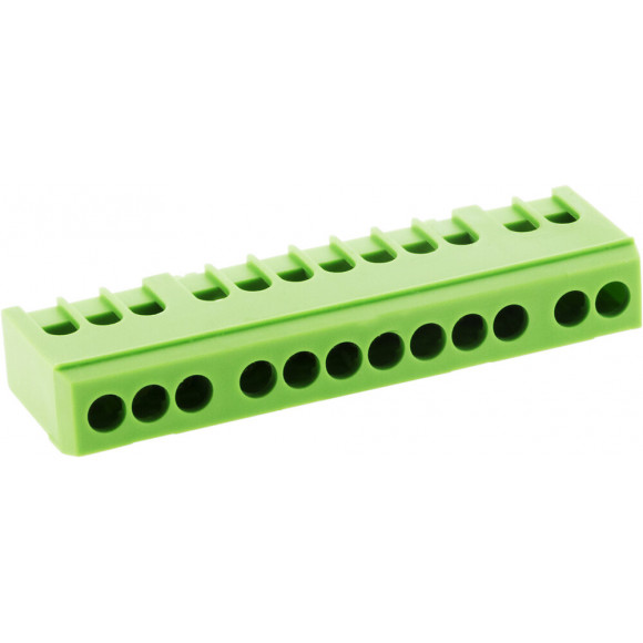 Bornier terre vert 12 modulaire pour 12 connexions