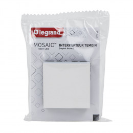 Interrupteur témoin voyant Mosaic Easy-Led 10A 2 modules - blanc