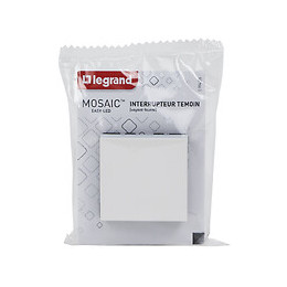 Interrupteur témoin voyant Mosaic Easy-Led 10A 2 modules - blanc
