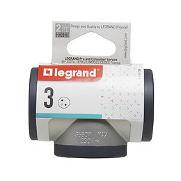 Fiche multiprise 3 prises laterales aluminium peint