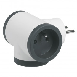 Fiche multiprise 3 prises laterales blanc noir