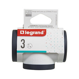 Fiche multiprise 3 prises laterales blanc noir