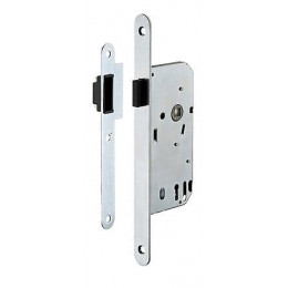 Serrure à encastrer. Bec de cane. Axe 40 mm.