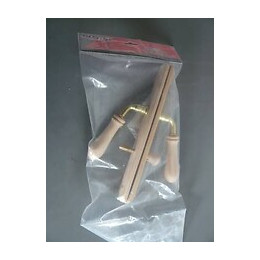 Ensemble poignées de porte en bois brut serrure avec condamnation