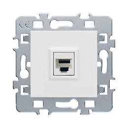 Mécanisme RJ45 Cache blanc +  support métal