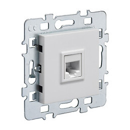 Mécanisme RJ45 Cache blanc +  support métal