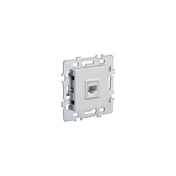 Mécanisme RJ45 Cache blanc +  support métal