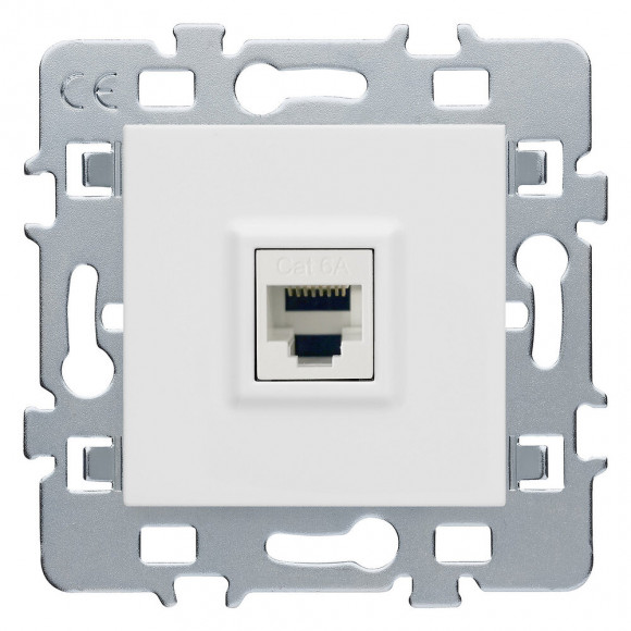 Mécanisme RJ45 Cache blanc +  support métal