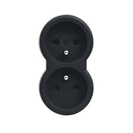 Fiche multiprise 2 prises de courant 2P+T 16A 230V sorties frontales