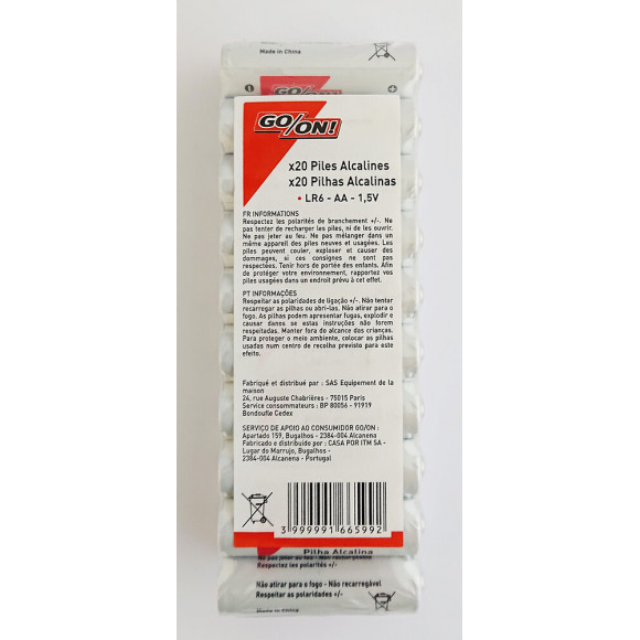 20 piles alcalines LR6