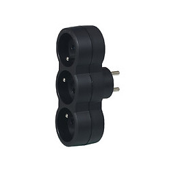 Fiche multiprise 3 prises de courant 2P+T 16A 230V - noir