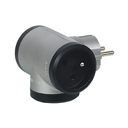 Fiche multiprise 3 prises 2P+T 16A 230V avec sorties latérales