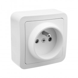 Prise en saillie 2P+T 16 ampères blanc
