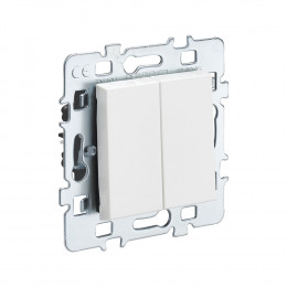 Mécanisme double va et vient 10 ampères cache blanc + support métal