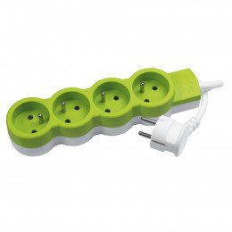 Rallonge multiprise 4 prises de courant 2P+T 16A 230V avec cordon 1.5m