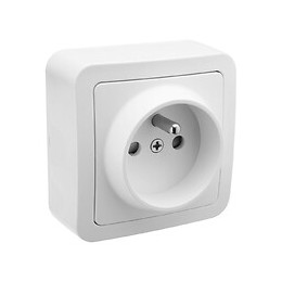 Prise en saillie 2P+T 16 ampères blanc