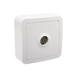 Prise TV en saillie blanc