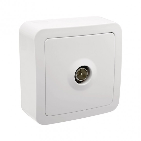 Prise TV en saillie blanc