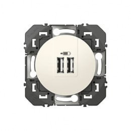 Double chargeur USB TypeA dooxie 3A finition blanc - sachet