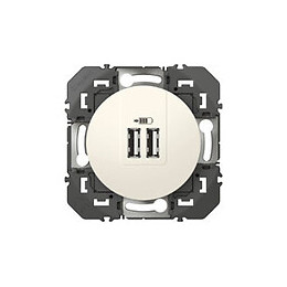 Double chargeur USB TypeA dooxie 3A finition blanc - sachet