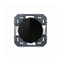 Double interrupteur dooxie 10AX 250V finition noir - sachet