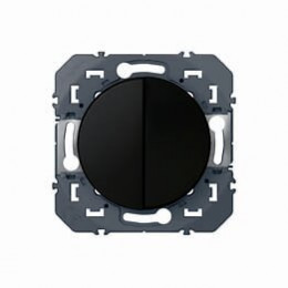 Double interrupteur dooxie 10AX 250V finition noir - sachet