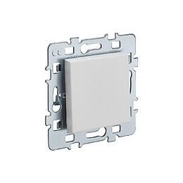 Mécanisme poussoir 10 ampères cache blanc + support métal