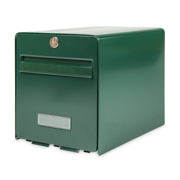 Boîte aux lettres en acier galvanisé vert 1 porte barillet PTT