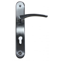 Ensemble poignes de porte zamack argent trou cylindre GO/ON