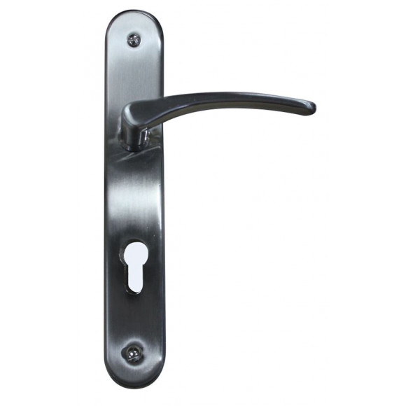 Ensemble poignes de porte zamack argent trou cylindre GO/ON