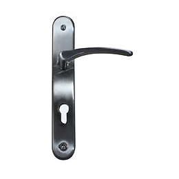 Ensemble poignes de porte zamack argent trou cylindre GO/ON