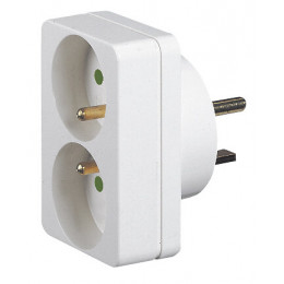 Adaptateur pour branchement de 2 fiches 2P+T 16A sur une prise 20A
