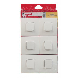 Lot de 6 prises de courant avec terre Neptune - blanc