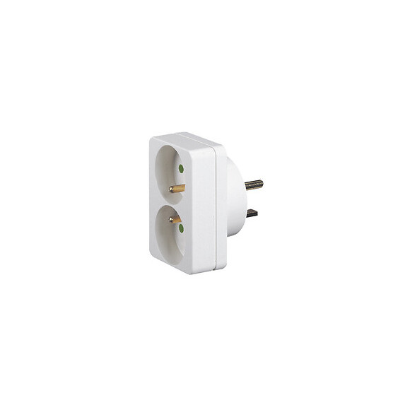 Adaptateur pour branchement de 2 fiches 2P+T 16A sur une prise 20A