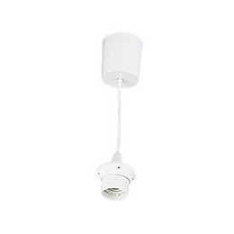 Suspension douille DCL 1 douille E27+1 câble blanc 60cm avec fiche DCL