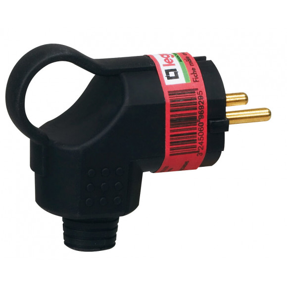 Fiche borne à vis 2P+T 16A IK08 à sortie latérale à anneau