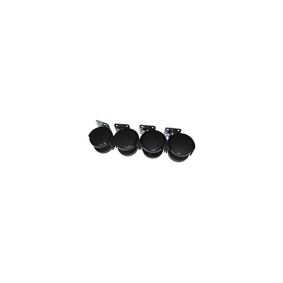 Lot de 4 roulettes pivotantes noires diamètre 50 mm GO/ON