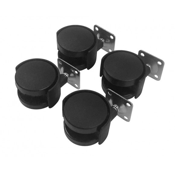 Lot de 4 roulettes pivotantes noires diamètre 50 mm GO/ON