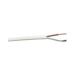 Câble électrique H03VVH-2F blanc 2x0,75mm2 25m.