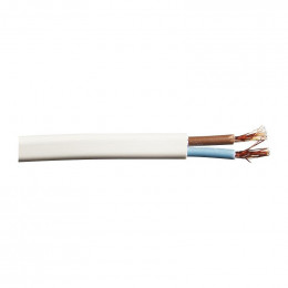 Câble électrique H03VVH-2F blanc 2x0,75mm 5m