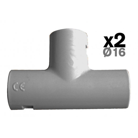 Lot de 2 tés IRL diam 16mm BRICELEC