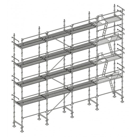 Echafaudage Façadier 130 M² Lisses Planchers Alp130