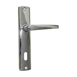 Ensemble poignée de porte chromé avec trou de serrure