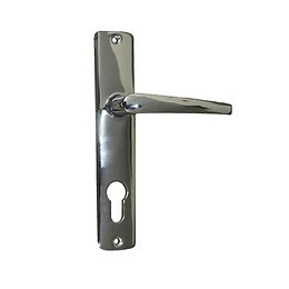 Ensemble poignée de porte chromé serrure avec trou de cylindre