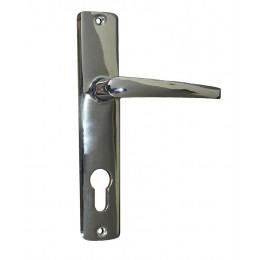 Ensemble poignée de porte chromé serrure avec trou de cylindre