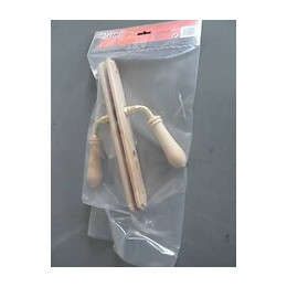 Ensemble poignées de porte en bois brut avec trou de cylindre