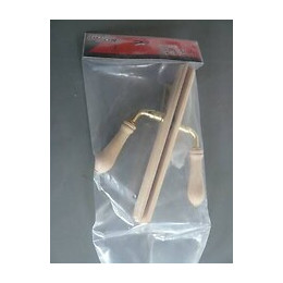 Ensemble poignées de porte en bois brut serrure trou bouché