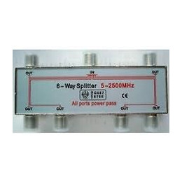 Répartiteur TV-SAT 6 sorties à fiche F blindé métal